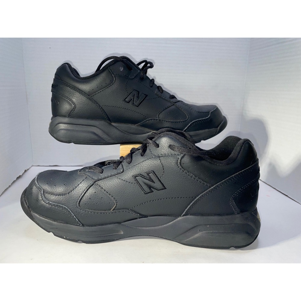 New Balance WW574BK Walking Shoes Women's Size 10 Black Leather Sneakers